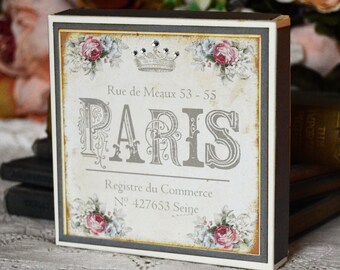 Vintage Paris Paper, Paris Note Card, Blank Cards, French Stationery, Boxed Set, Thank You Card, Greeting Card, Birthday Gift, 3x3 Cards