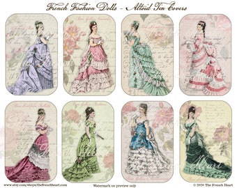 French Fashion Doll Ephemera, Altoid Tin Covers (Digital Download)