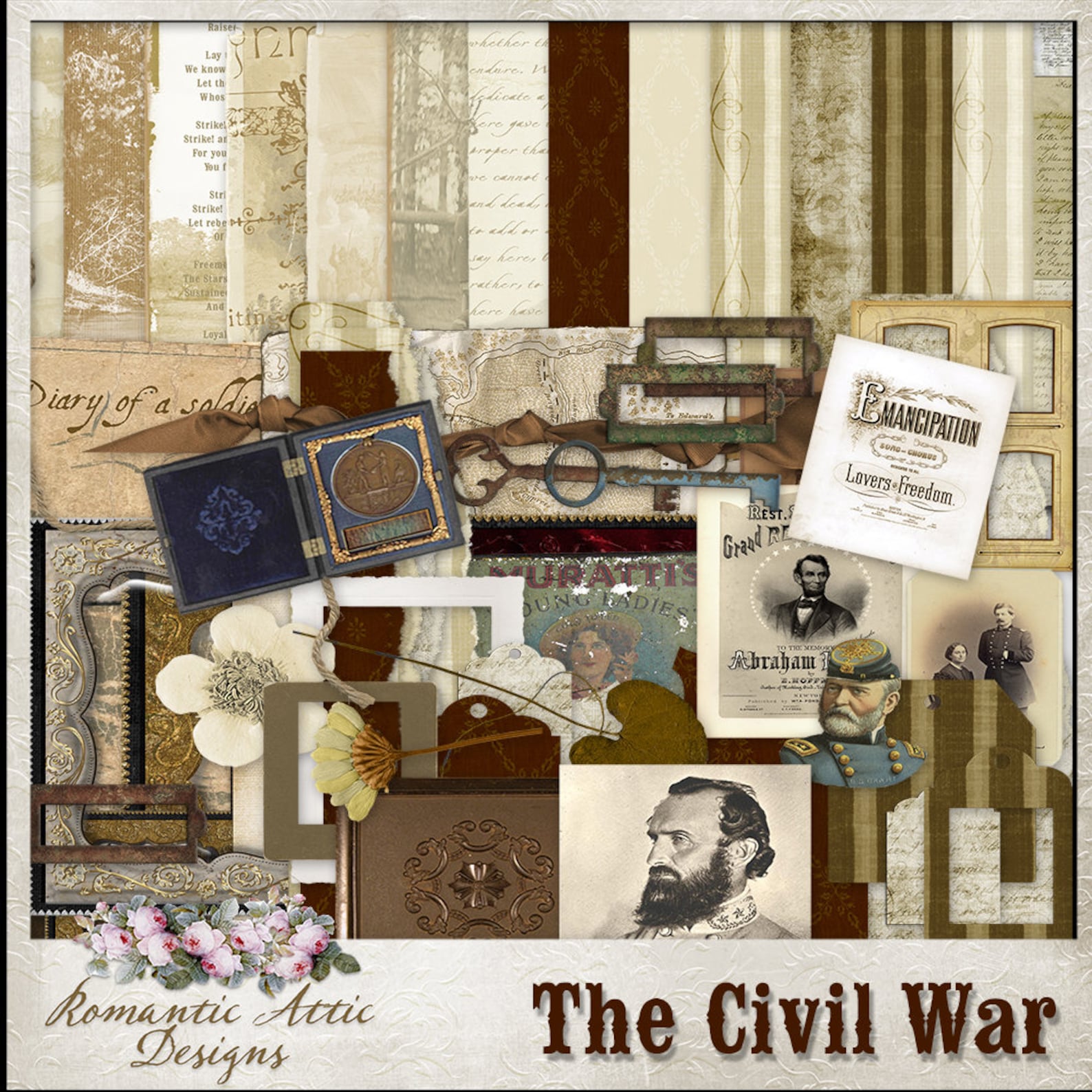 The Civil War Digital Scrapbook Kit Heritage Scrapbook Kit Etsy
