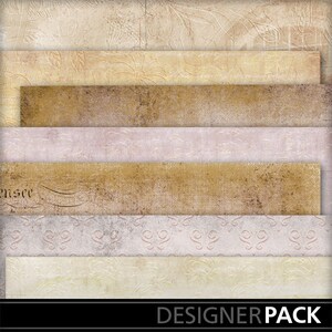 May include: Set of 7 digital paper textures in various shades of beige, brown, and pink with embossed floral and geometric patterns. The papers have a vintage, distressed look.