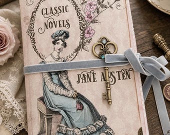 Jane Austen Inspired Junk Journal | Regency Era | Ephemera Holder | Vintage Romantic Scrapbook | Pride & Prejudice Theme | Handmade Keepsake