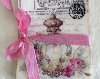 Vintage French Perfume Bottle Glassine Bags: Ephemera Set for Junk Journals