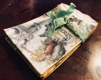 Eiffel Tower Glassine Favor Bags, Vintage French Ephemera, Decoupage Treat Bags