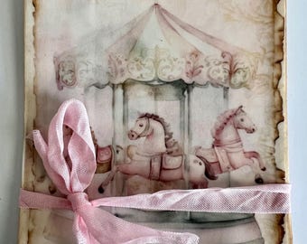 Vintage Baby Girl Glassine Bags: Shabby Chic Nursery Treat Bags (Set of 8)