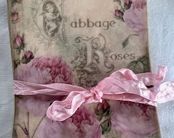 Decoupaged Glassine Favor Bags: Romantic Garden Collage, Vintage French Ephemera