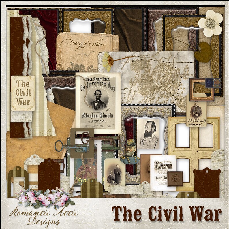 The Civil War Digital Scrapbook Kit Heritage Scrapbook Kit Etsy
