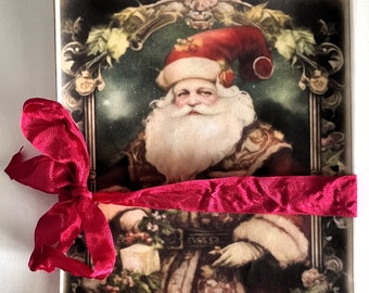 Victorian Christmas Decorative Glassine Bags, Santa Claus, Christmas Tree, Junk Journal, Mini Album, Candy, Ephemera, Tag Bags, Gift Bag