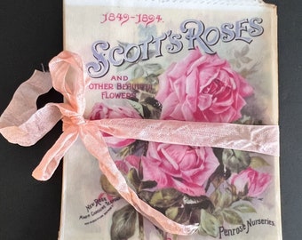 Antique Rose Seed Packets Decorative Glassine Bags, Gift Bag, Junk Journal, Treat Bags, Ephemera, Mini Album, Soap Bags, Ephemera, Tag Bags