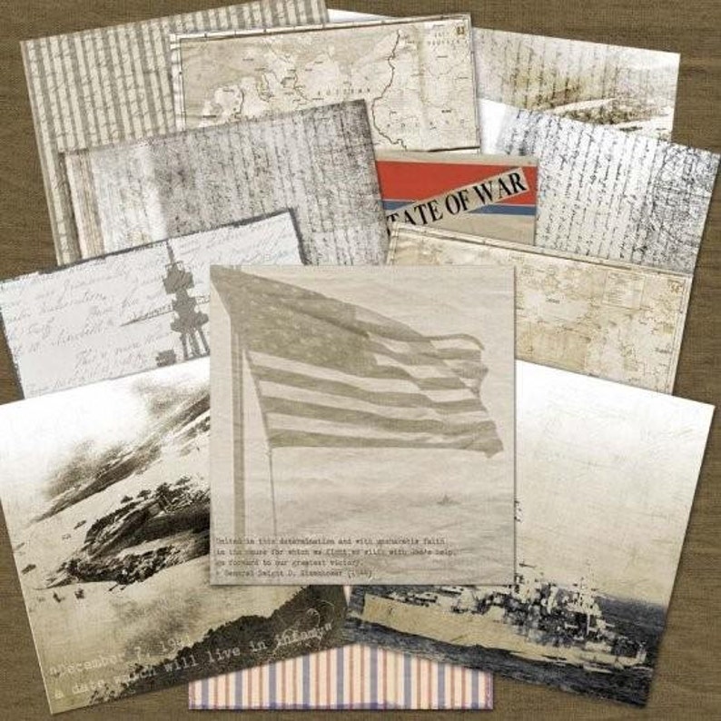 Military Digital Scrapbook Kit World War II Scrapbooking Etsy