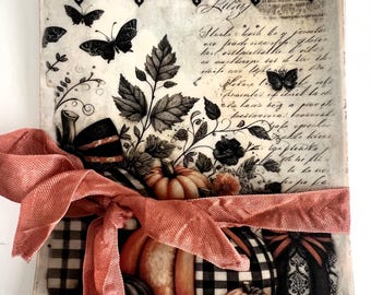 Halloween Pumpkin Glassine Bags | Treat Bags | Gingham and Bows | Lace | Junk Journal Supplies |Treat Bags | Tag Holders | Set of 8 Bags