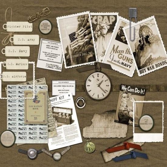 Military | Digital Scrapbook Kit | World War II | Scrapbooking ...
