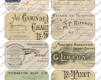 French Invoice Altoid Tin Labels, Collage Ephemera (Digital Download)