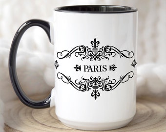 Paris Fleur de Lys Coffee Mug: French Ceramic Souvenir