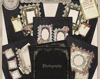 Digital Quick Page Album, Journal Kit, Mini Album, Scrapbook Album, Victorian Style, Vintage Style