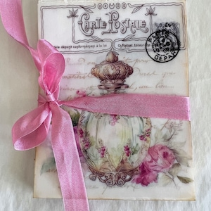Vintage French Perfume Bottle Glassine Bags: Decoupage Ephemera Set