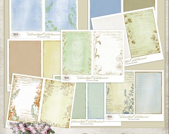 Beautiful Botanical 5x7 Digital Journal Papers, Garden, Vintage, Junk Journal, Commercial use, Mini album, Printable, Romantic, Floral
