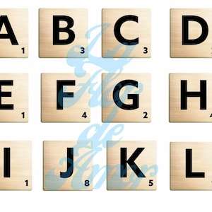 Wooden Tile Letters Word Scrapbook Journal