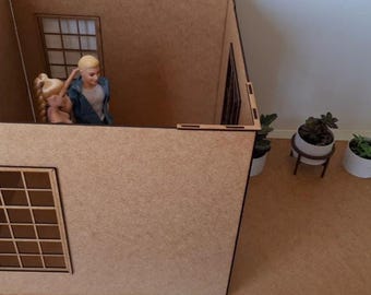 Modular Dollhouse DXF 1:6 Scale | Laser Cut Miniature House Kit | Dollhouse Scene Builder | DIY Plans | Instant Download