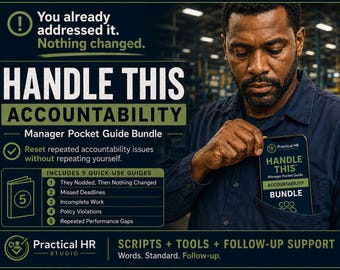 Toolkit voor verantwoordelijkheid van managers: PDF-bundel met scripts voor medewerkersprestaties, delegering en follow-up.