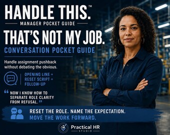 That's Not My Job Conversation Script for Managers | Employee Assignment Pushback Guide PDF