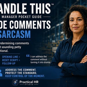 Side Comments & Sarcasm Conversation Script for Managers | Workplace Behavior Guide PDF
