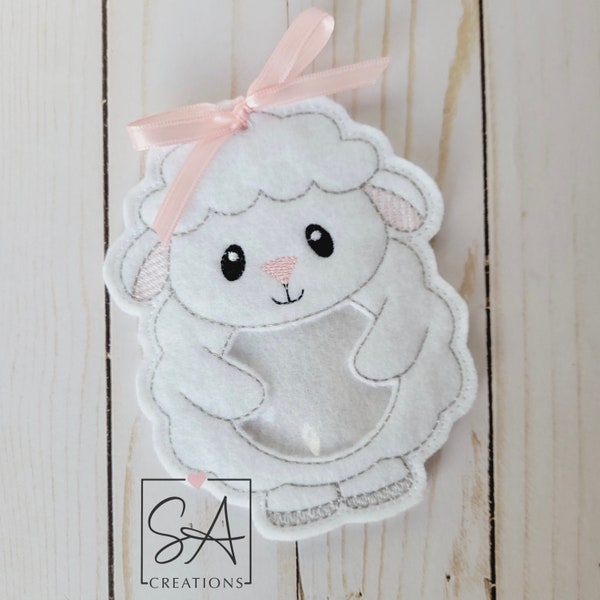 Lamb Treat Bag | Pink | Baby Shower Treat Bag | Gender Reveal Treat Bag | Party Favor | Treat Bag | Money Holder | Gift Card Holder