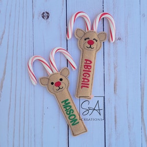 Reindeer Candy Cane Holder | Candy Cane Holder | Stocking Stuffers | Christmas Favors | Holiday Party Favors | Classroom Gifts