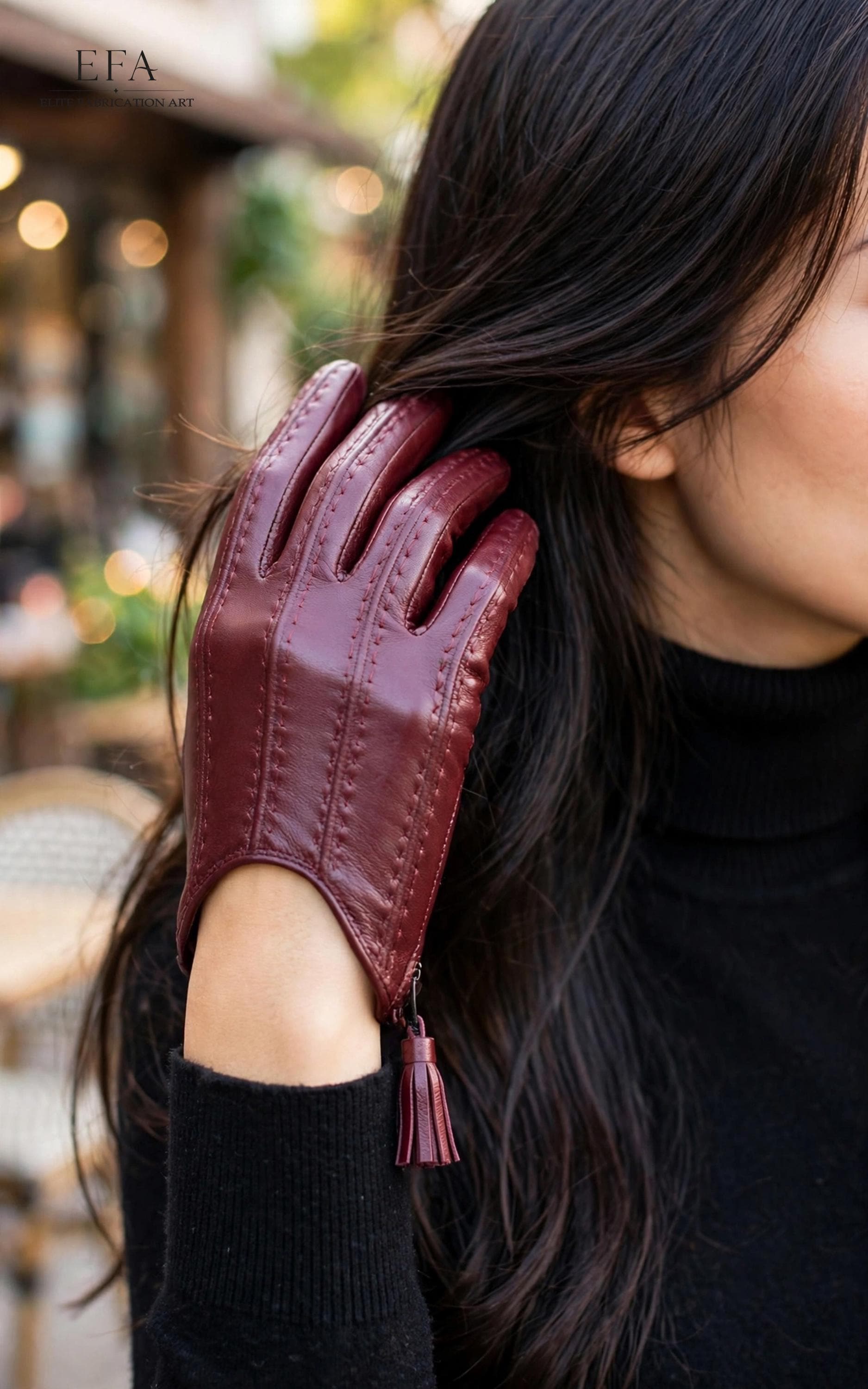 Burgundy gloves - Etsy 日本