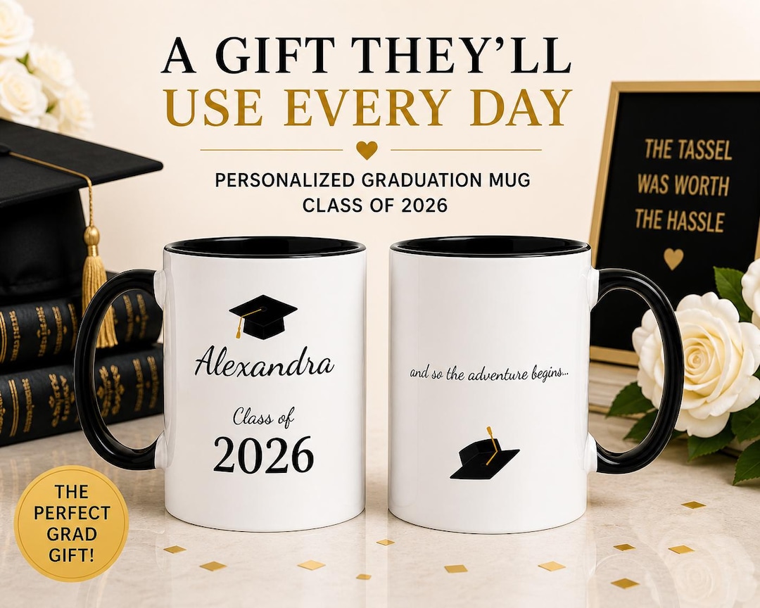 Personalized Graduation Mug 2026 | Custom Name Class of 2026 Gift ...