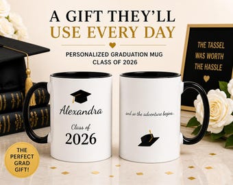 Personalized Graduation Mug 2026 | Custom Name Class of 2026 Gift | Graduation Gift for Her Him | Senior Grad Coffee Mug Keepsake