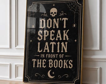 Halloween Book Lover Decor, Funny Bookish Wall Art, Gothic Library Poster, Dark Academia Printable, Spooky Reading Nook Decor, DIGITAL DECOR
