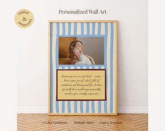 Custom Photo Poster, 75th 80th 90th Birthday Gift, New Grandma Gift, Mother Daughter gift, Personalized Memorial Poster, Digital Download