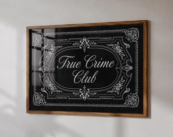 True Crime Print, Dark Academia Wall Art, True Crime Gift, Vintage Halloween Decor, DIGITAL DOWNLOAD