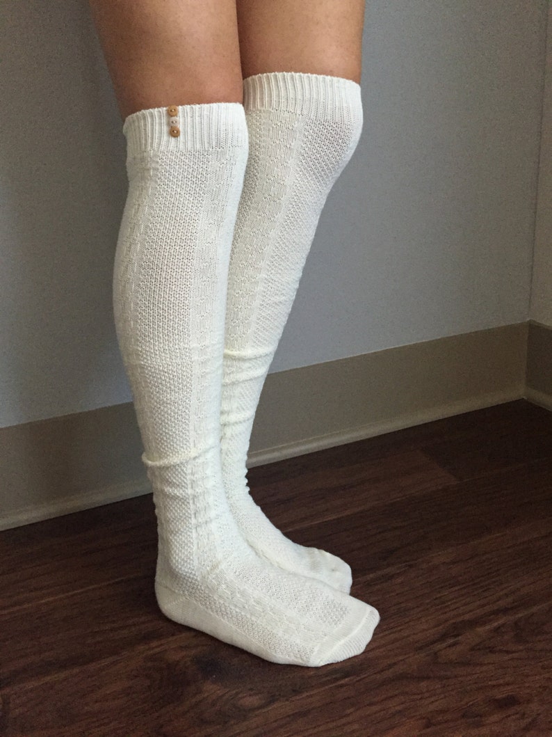 cream boot socks