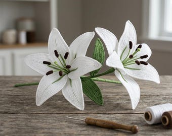 Crochet Lily Flower Pattern PDF, Realistic Amigurumi Floral Tutorial, Beginner Friendly Download