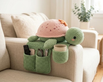 Crochet Turtle Sofa Arm Organizer Pattern | Sea Turtle Couch Caddy (PDF Download)