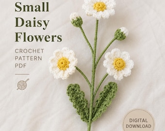 Crochet Daisy Flower Pattern PDF, Handmade Floral Tutorial (Digital Download)