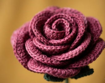 Pink Rose Crochet Pattern PDF | Easy Flower Tutorial | Handmade Crochet Gift