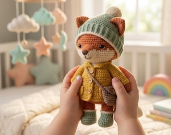 Detective Fox Amigurumi Crochet Pattern | Woodland Fox with Removable Outfit (PDF Download)