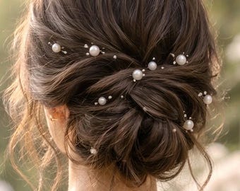 Horquillas de perlas para novias, delicados accesorios para recogidos de boda