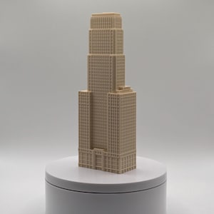 One North LaSalle Building Model | Chicago Art Deco Skyscraper Replica | Historic Downtown Landmark | Architecture Collectible