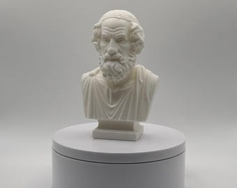 Busto de Homero / Escultura del antiguo poeta griego / Decoración clásica griega de 11,4 cm / Regalo histórico / Decoración para escritorio de oficina