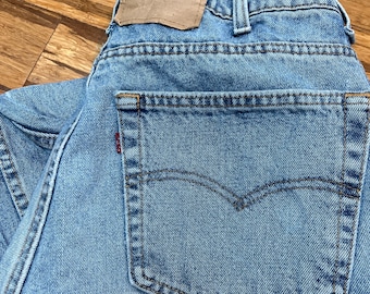 Jeans Levi's 550 Relaxed Fit Tapered Vintage Grunge anni '90 / Made in USA / 100% Cotone / W40 L32 / Denim lavaggio chiaro