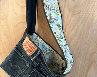 Sugar britches tote bag -handcrafted from recycled denim.   Leafeon Pokémon