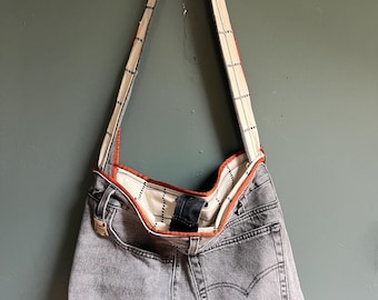 Borsa tote Sugar Britches - realizzata a mano con denim riciclato
