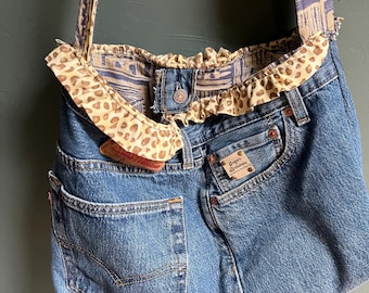 Borsa tote Sugar Britches - realizzata a mano con denim riciclato