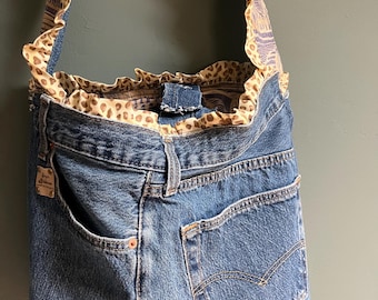 Sugar britches tote bag -handcrafted from recycled denim
