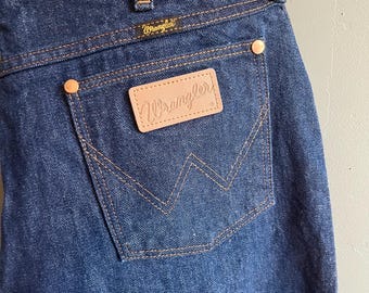 Vintage Late 80s / Early 90s Wrangler 13MWZ Cowboy Cut Jeans | Dark Indigo | 100% Cotton US Fabric | 36x34 | Western Rodeo.  Never worn!