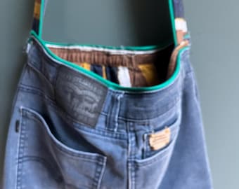 Borsa tote Sugar Britches - realizzata a mano con denim riciclato