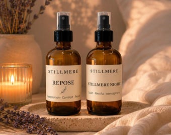 Lavender Room Spray Set | Lavender Pillow Mist & Linen Spray Bundle | Sleep Gift | Bedroom Fragrance Duo | Repose + Stillmere Night